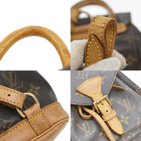 LOUIS VUITTON Mini Montsouris Backpack Bag Monogram Leather Brown main image 14